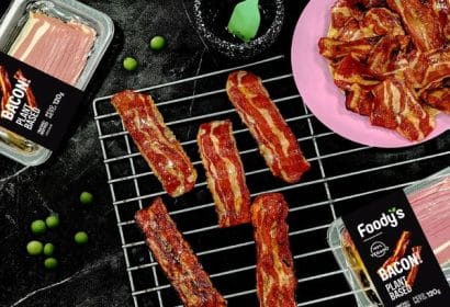 Bacon plant-based 100% vegetal elaborado mediante bioimpresión 3D, de Foodys