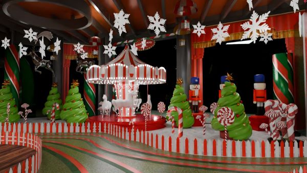 Paisaje navideño creado en CASA SEAT por Jordi Roca