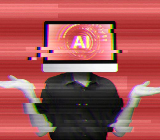 startups de tecnologia, ordenador con IA en la cabeza de una persona